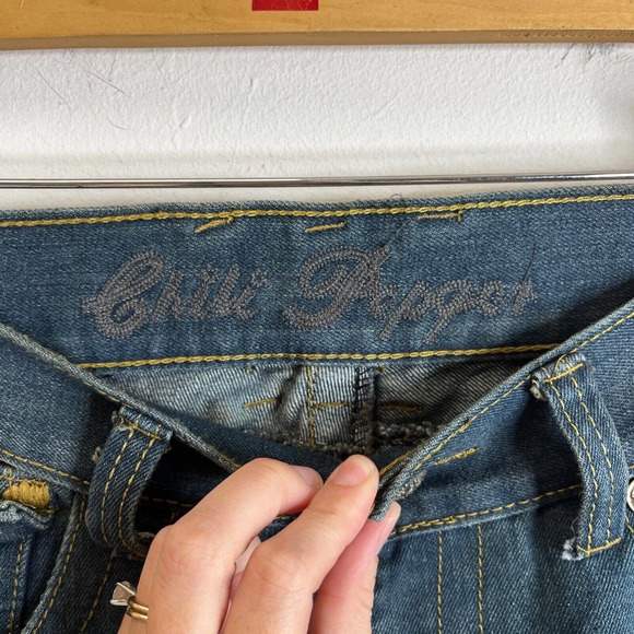 Chili Pepper Men's Jeans Size 34 Embellished Distressed Straight Leg Hip Hop Y2K - Picture 6 of 8